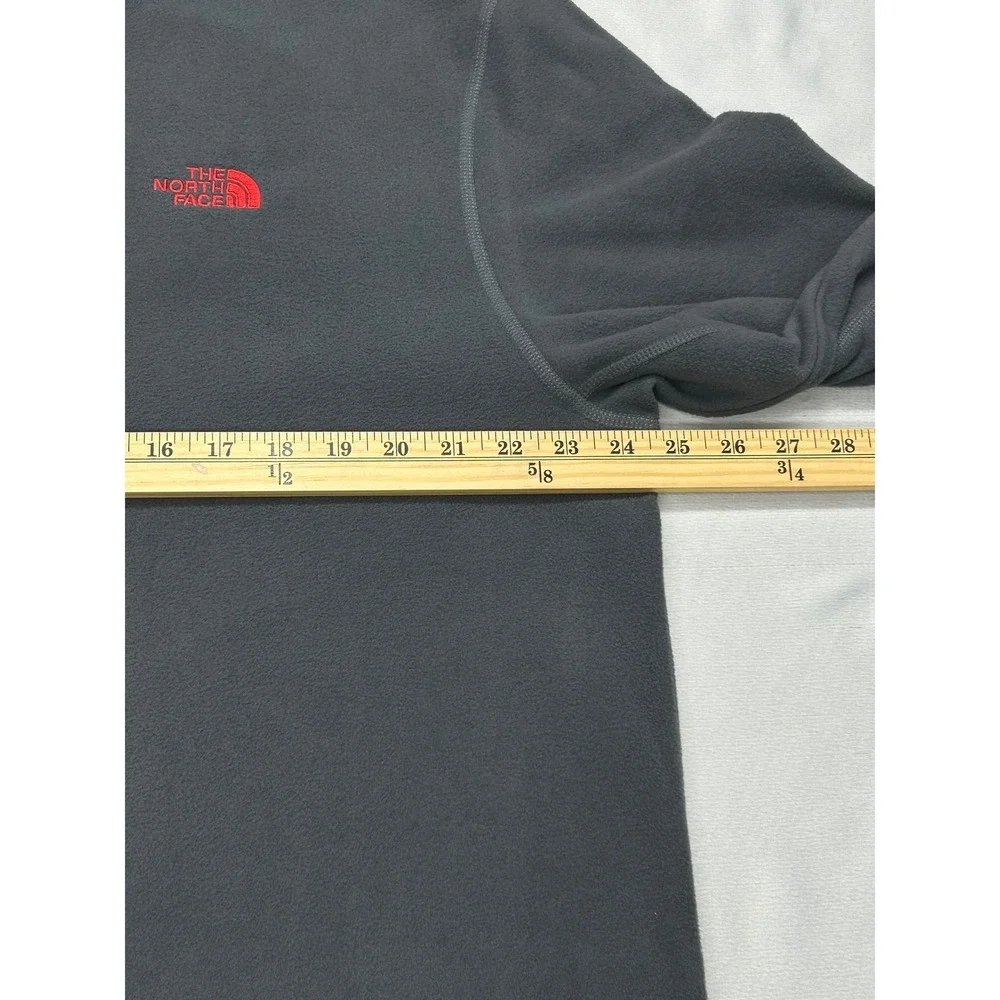 North‎ Face Quarter Zip Fleece Mens XL Gray Red Pullover Outdoor Hiking Gorpcore